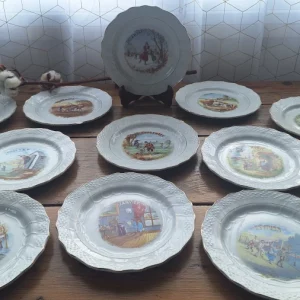Assiettes Parlantes – Hamage et Moulin des Loups – Série “Mois de l’Année”