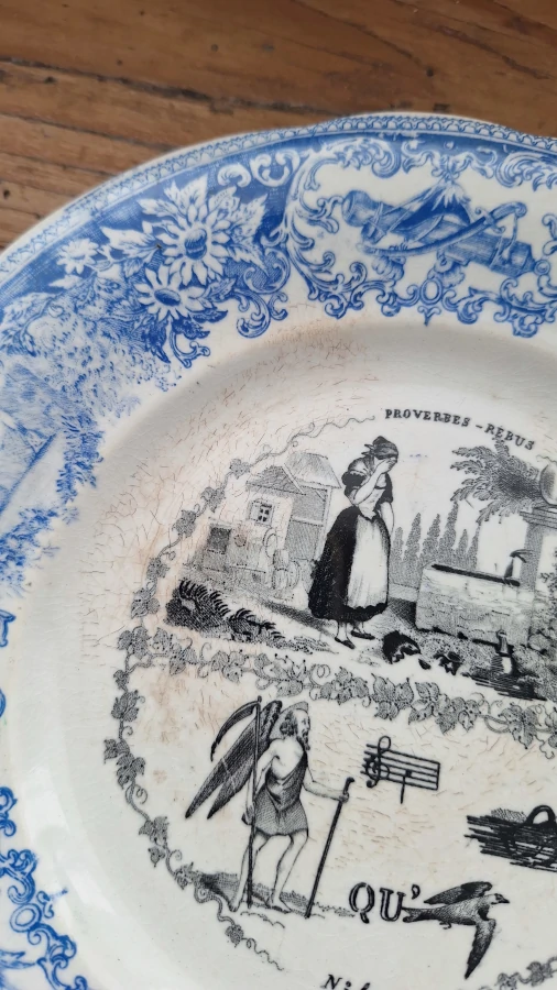 Assiettes Proverbes Rébus Creil et Montereau numero 4