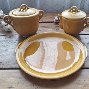 Ensemble Proceram Ocre Jaune faïence années 60