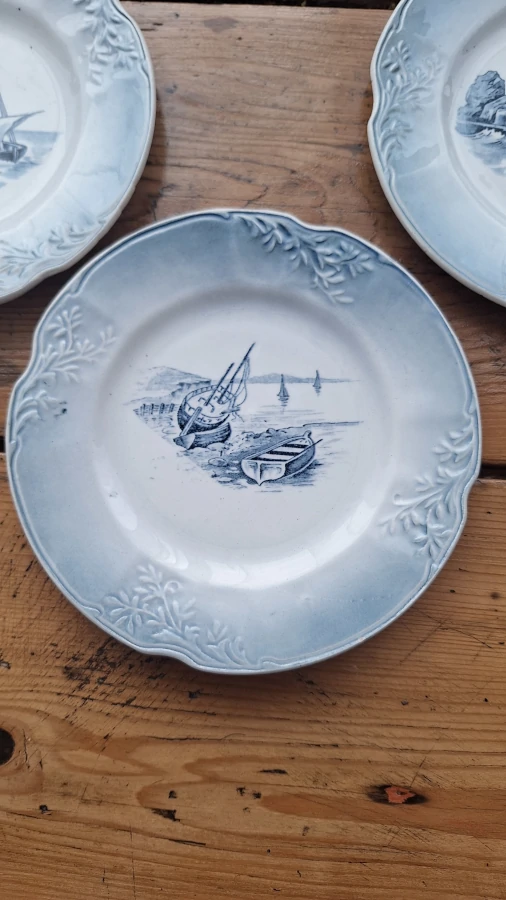 Lot de 3 assiettes à dessert - Série Marine (Orchies Nord) Détails 2
