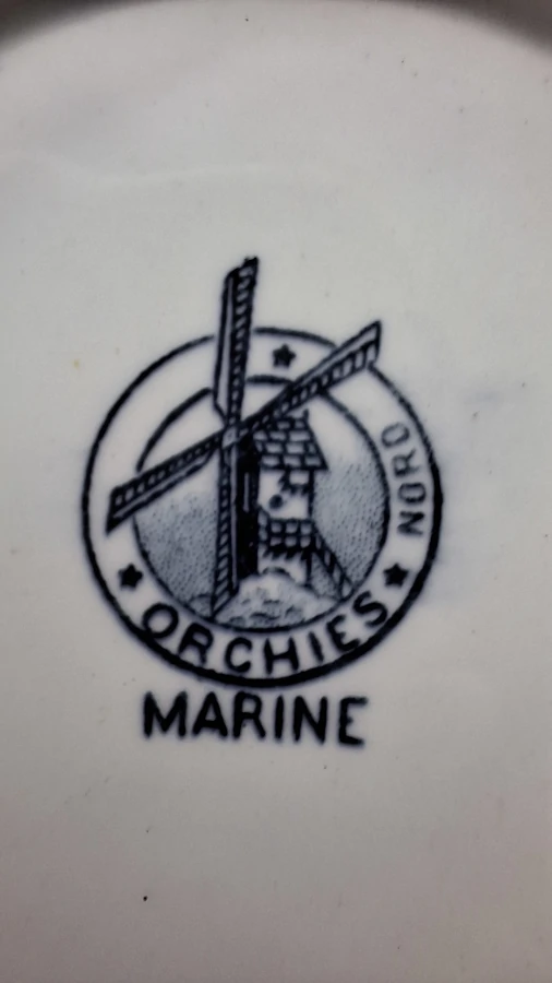 Lot de 3 assiettes à dessert - Série Marine (Orchies Nord) Poincon