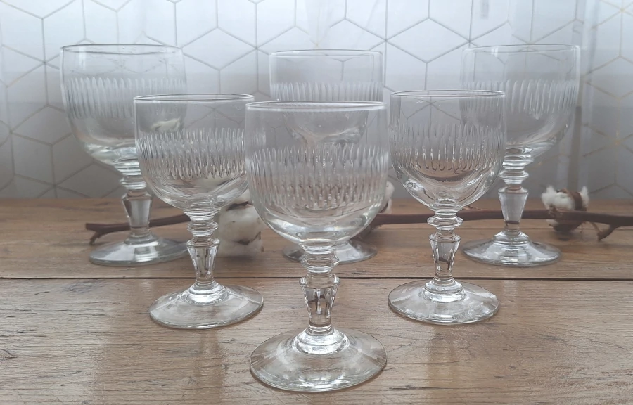 Lot de 6 verres Baccarat - Modèle Renaissance.