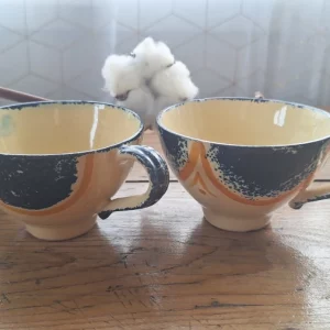 Paire de bolées à cidre en grès - Lisieux (1950-1960)