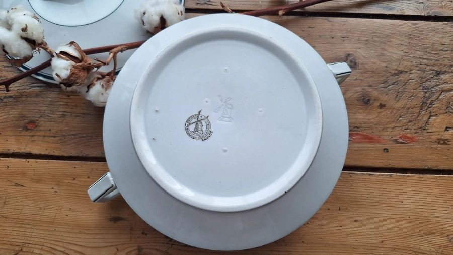 Soupière Art Déco Orchies Nord Moulins des Loups et Hamage Dos