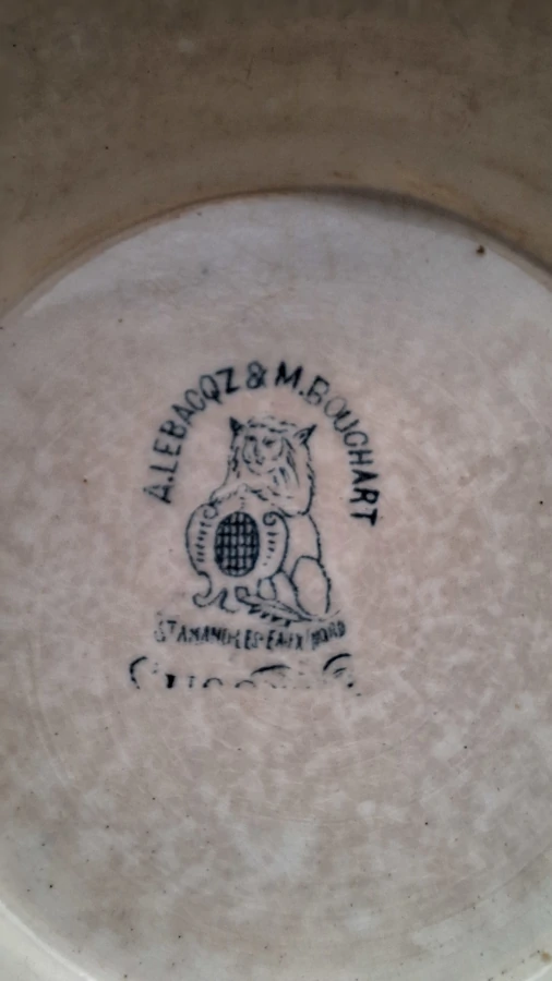 Soupière et Ravier Lucerne + Assiette Pavots (Saint-Amand) Poincon 1