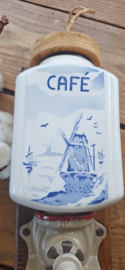 Moulin à café mural Digoin Sarreguemines - moulin hollandais (1930-1950) Décor